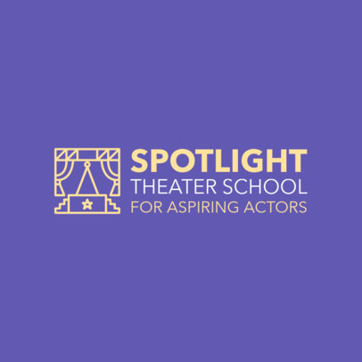 Logo Template for Acting Schools with Minimalist Icons