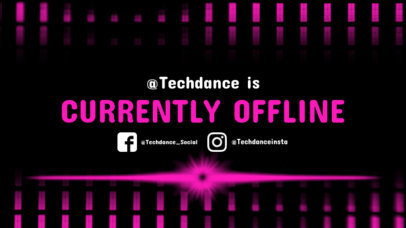 Twitch Offline Banner Template with Tech Clipart
