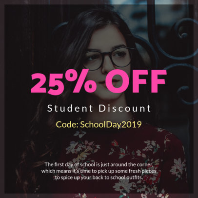 Code Coupon Design for a Students Only Promo
