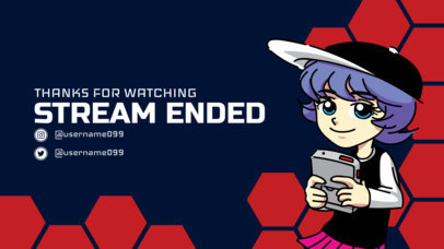 Placeit Anime Style Twitch Overlay Template For A Stream Ended Screen