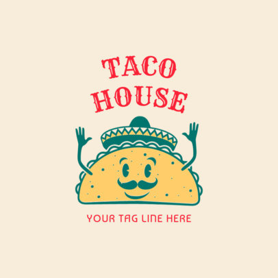 Mexican Restaurant Logo Maker with Taco Clipart 1237c