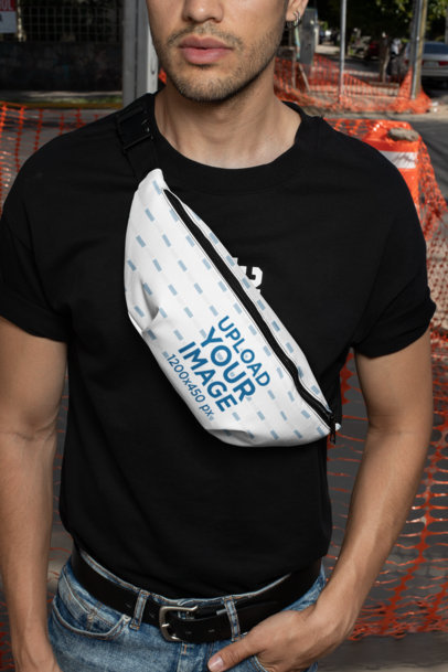 Download Placeit - Fanny Pack Mockup Featuring a Plain Background