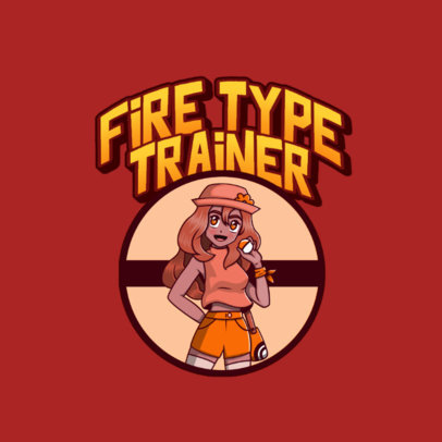 Placeit Gaming Logo Generator Featuring A Pokemon Based Character