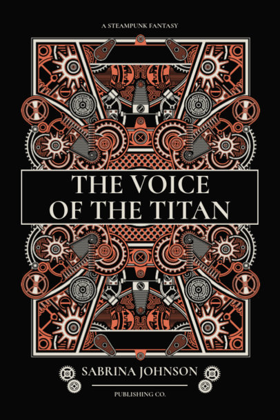 Book Cover Template Featuring Abstract Steampunk Graphics 497-el1