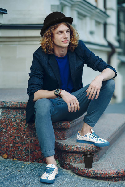 Download Placeit - Mockup of a Pair of Canvas Sneakers with a Plain ...